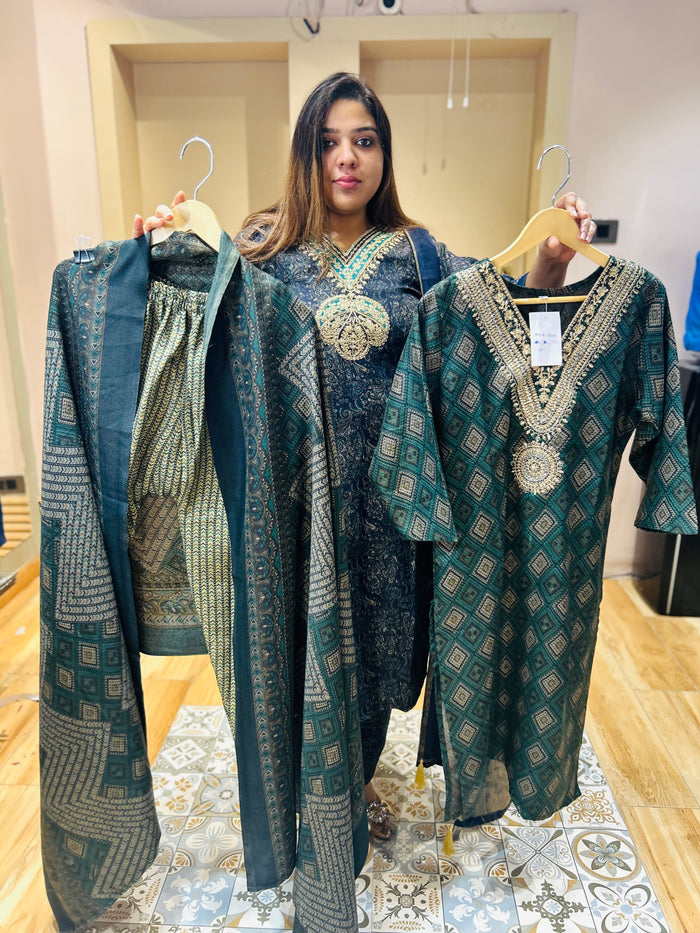 “ROMANI”- THREE PIECE STICHED Paschmina suit