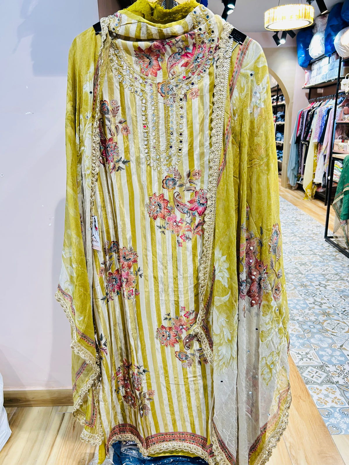 Unstitched party wear suit