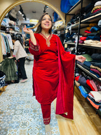 “MISHA”- STICHED VELVET WOOLLEN SUIT