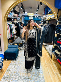 “RAZIA” - THREE PIECE EMBROIDERED STICHED SUIT