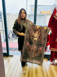 “NOORESHA” - PAKISTANI WOOLLEN VELVET SUIT