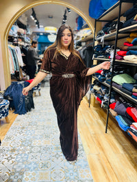 “VERONIKA”- VELVET PARTY WEAR DRAPE DRESS