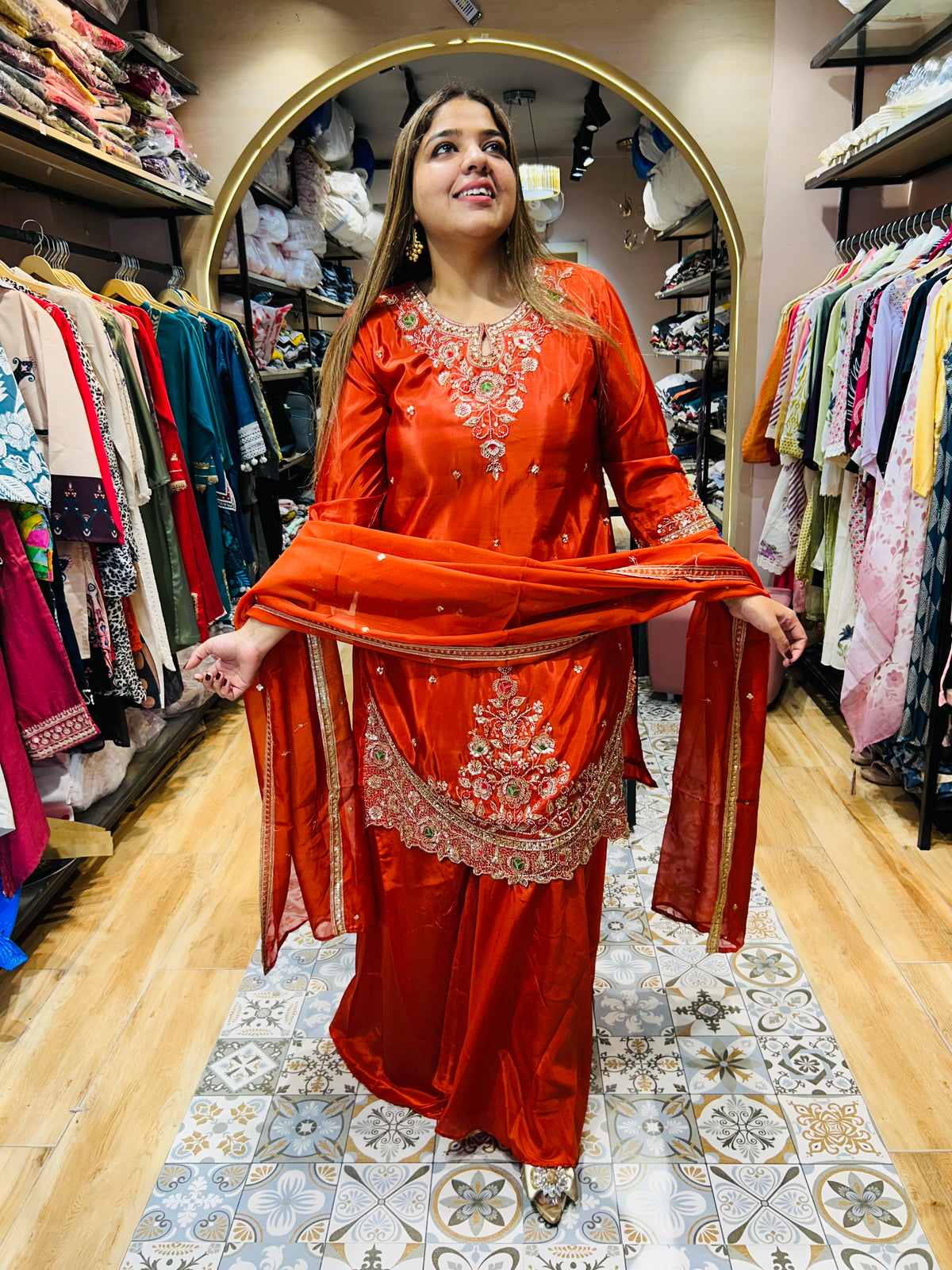 Party wear crepe suit