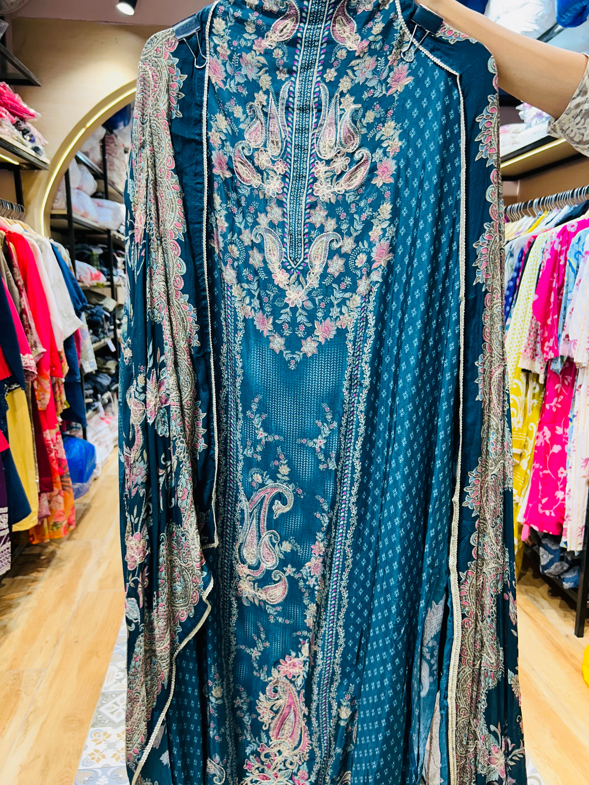 Unstitched party wear suit