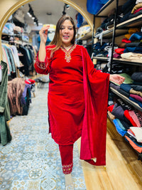 “MISHA”- STICHED VELVET WOOLLEN SUIT