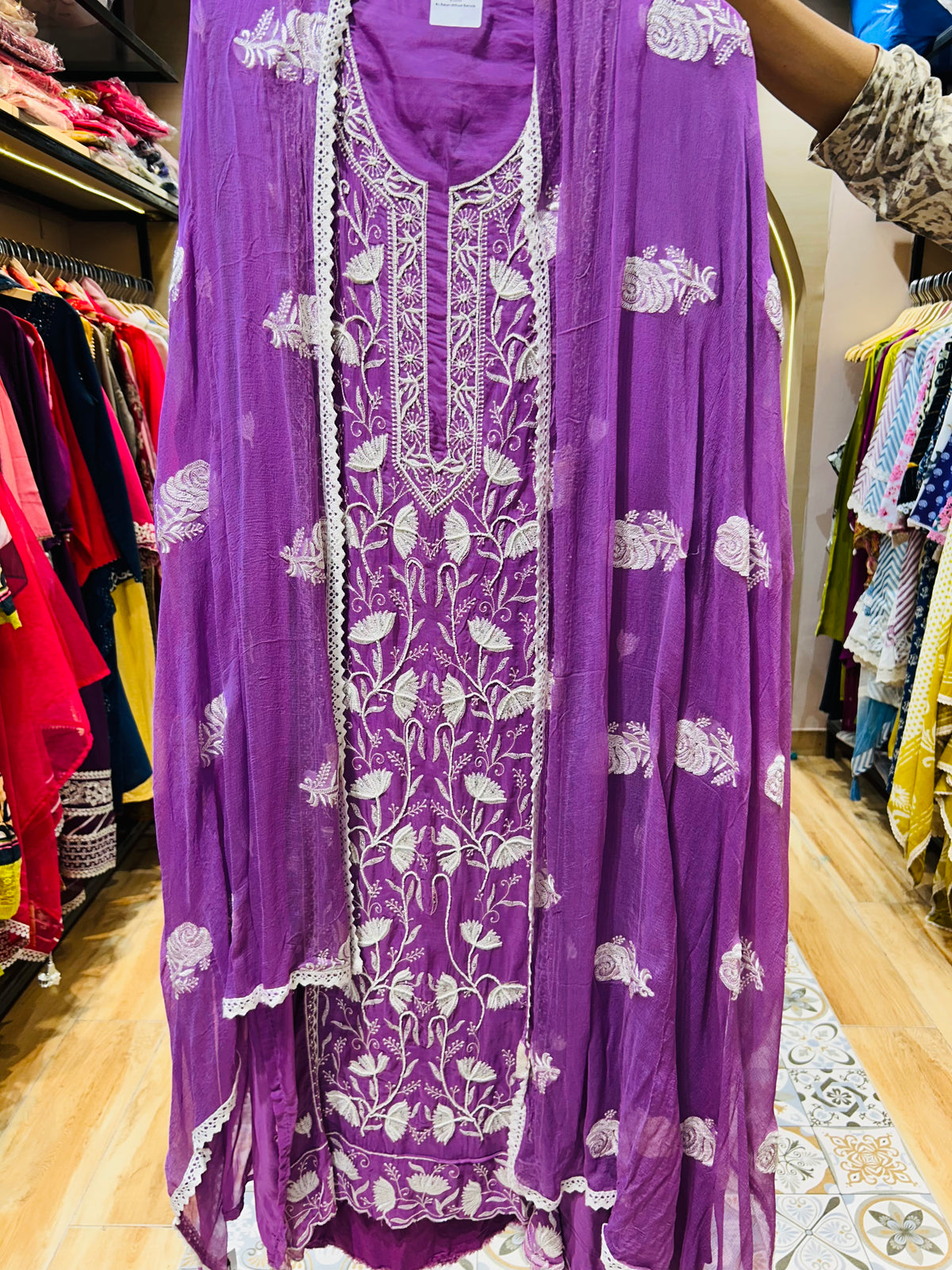 Unstitched party wear suit