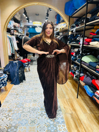 “VERONIKA”- VELVET PARTY WEAR DRAPE DRESS