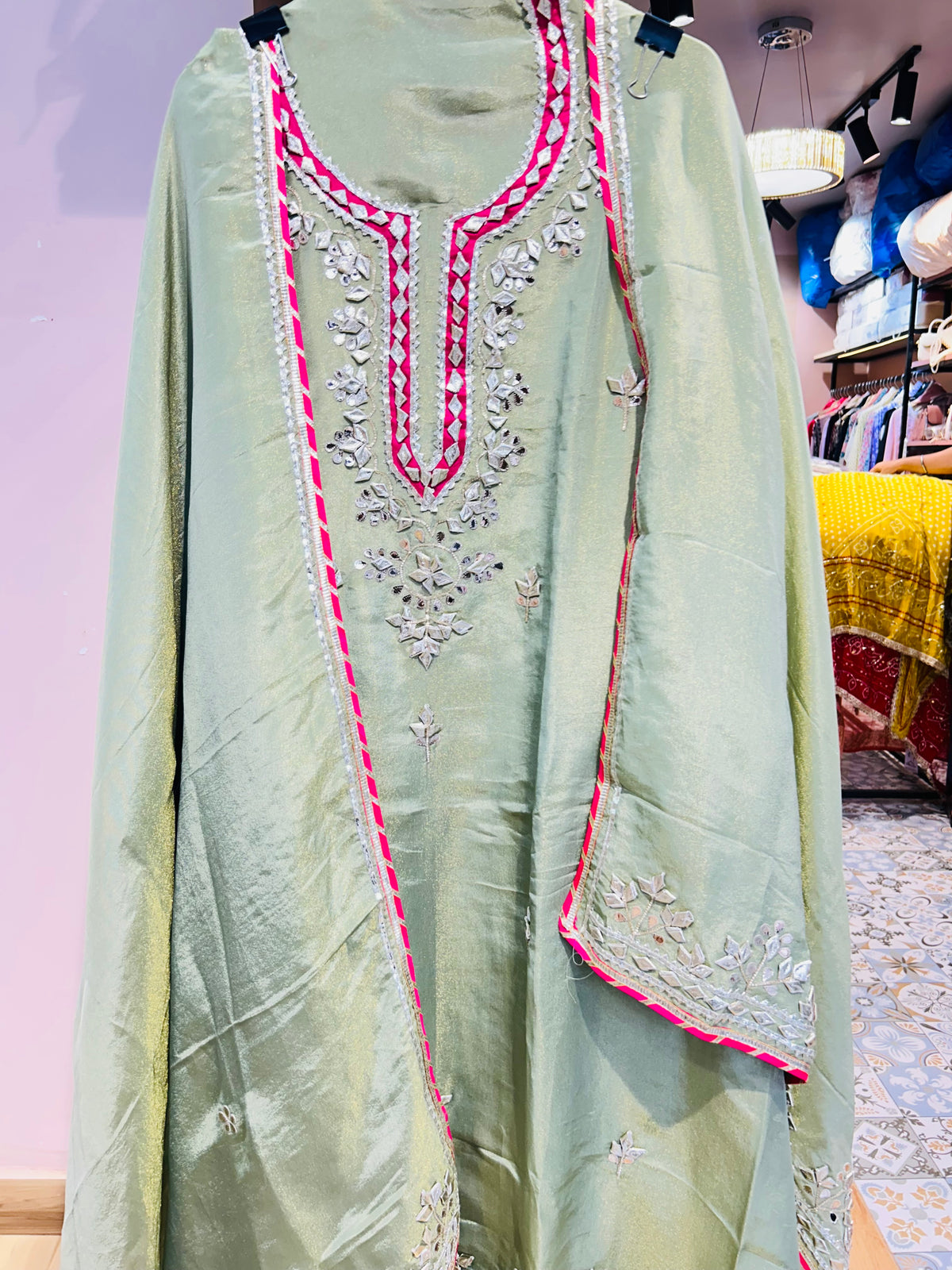 Unstitched party wear suit