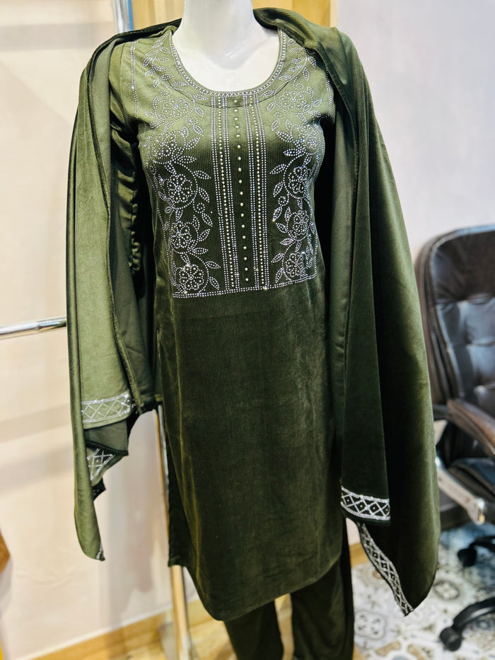 “SEJAL” THREE PIECE VELVET SUITS