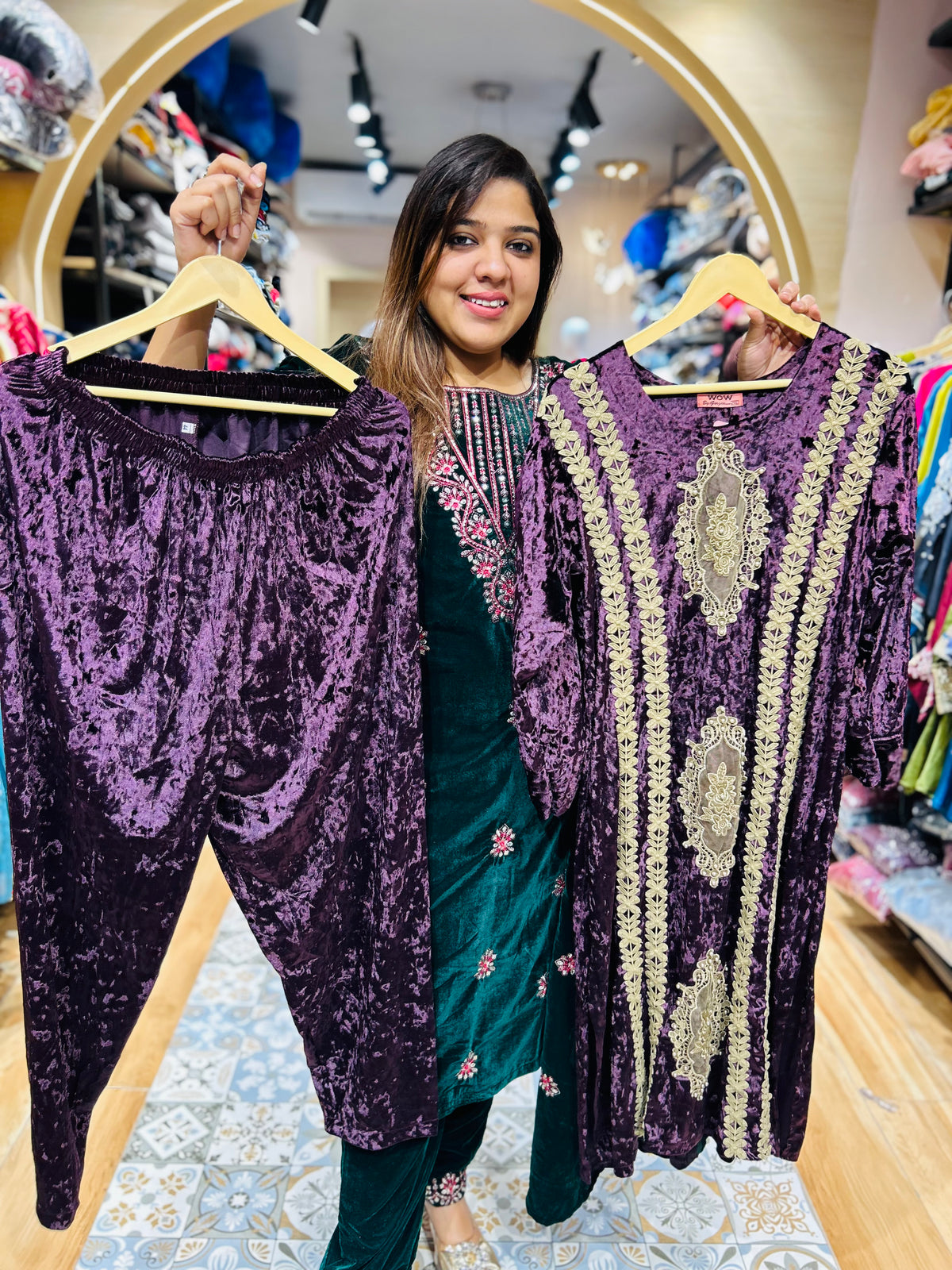 “ZAINUB”- BEAUTIFUL TWO PIECE PAKISTANI VELVET SUIT