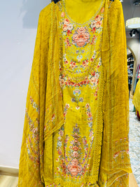 Unstitched party wear suit