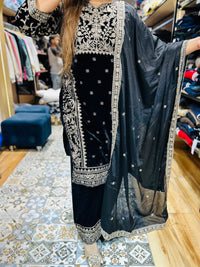 “RAZIA” - THREE PIECE EMBROIDERED STICHED SUIT