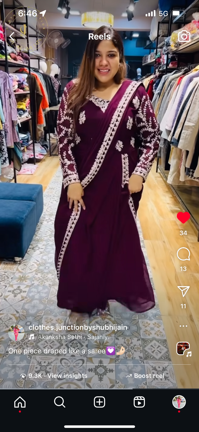 Party wear drape saree look