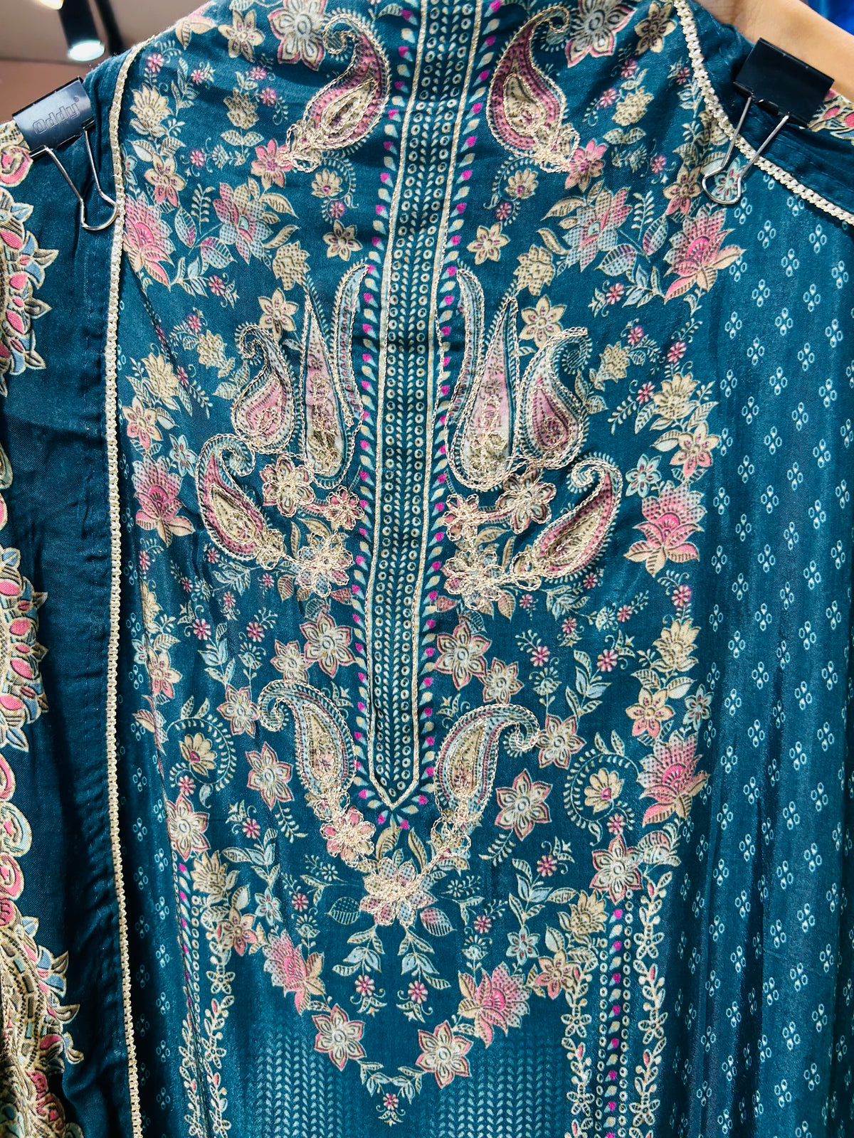 Unstitched party wear suit