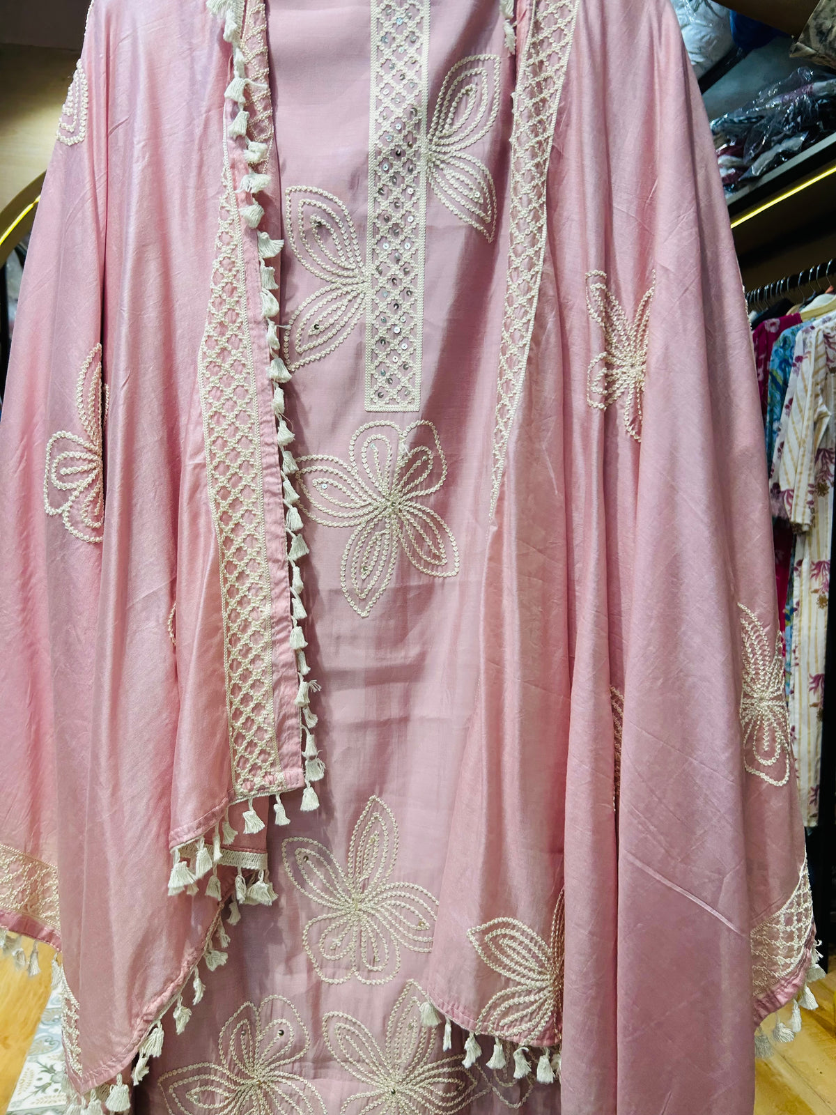 Unstitched party wear suit