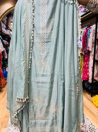 Unstitched party wear suit