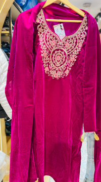 “SONAKSHI” THREE PIECE STITCHED VELVET SUIT