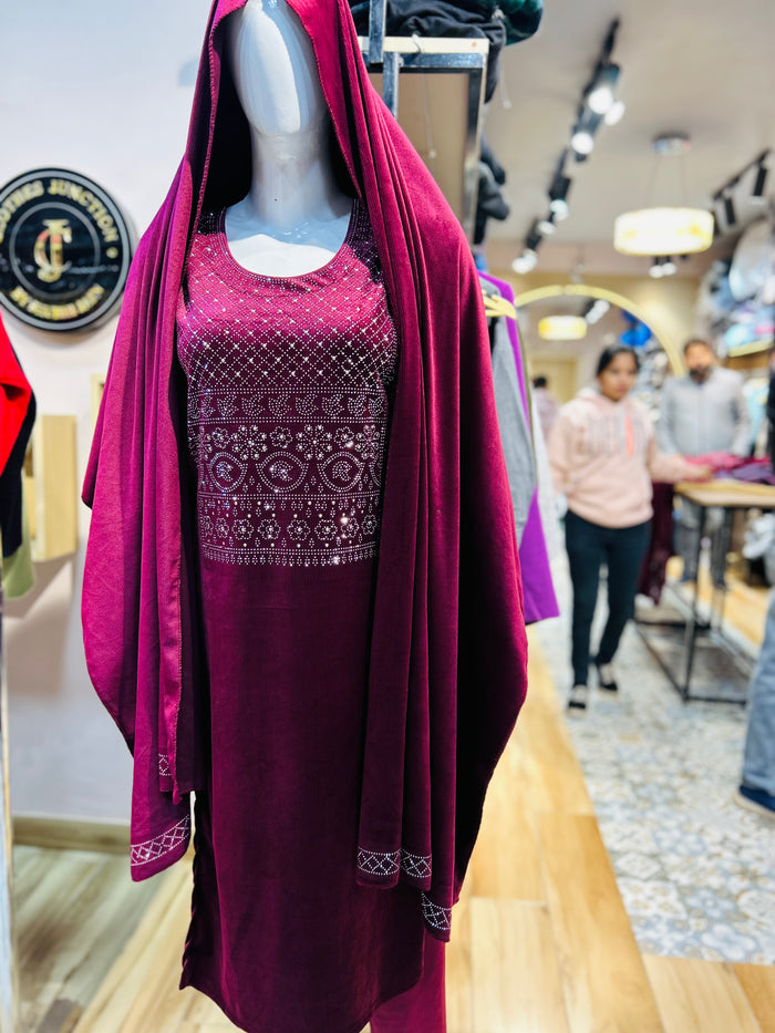 “SEJAL” THREE PIECE VELVET SUITS