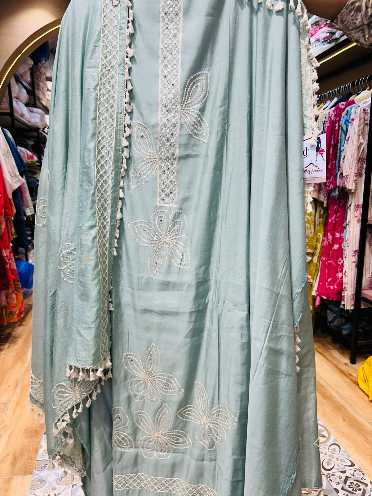 Unstitched party wear suit