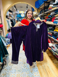 “MISHA”- STICHED VELVET WOOLLEN SUIT