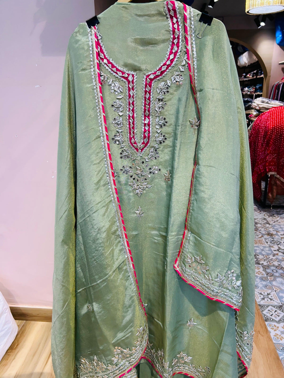 Unstitched party wear suit