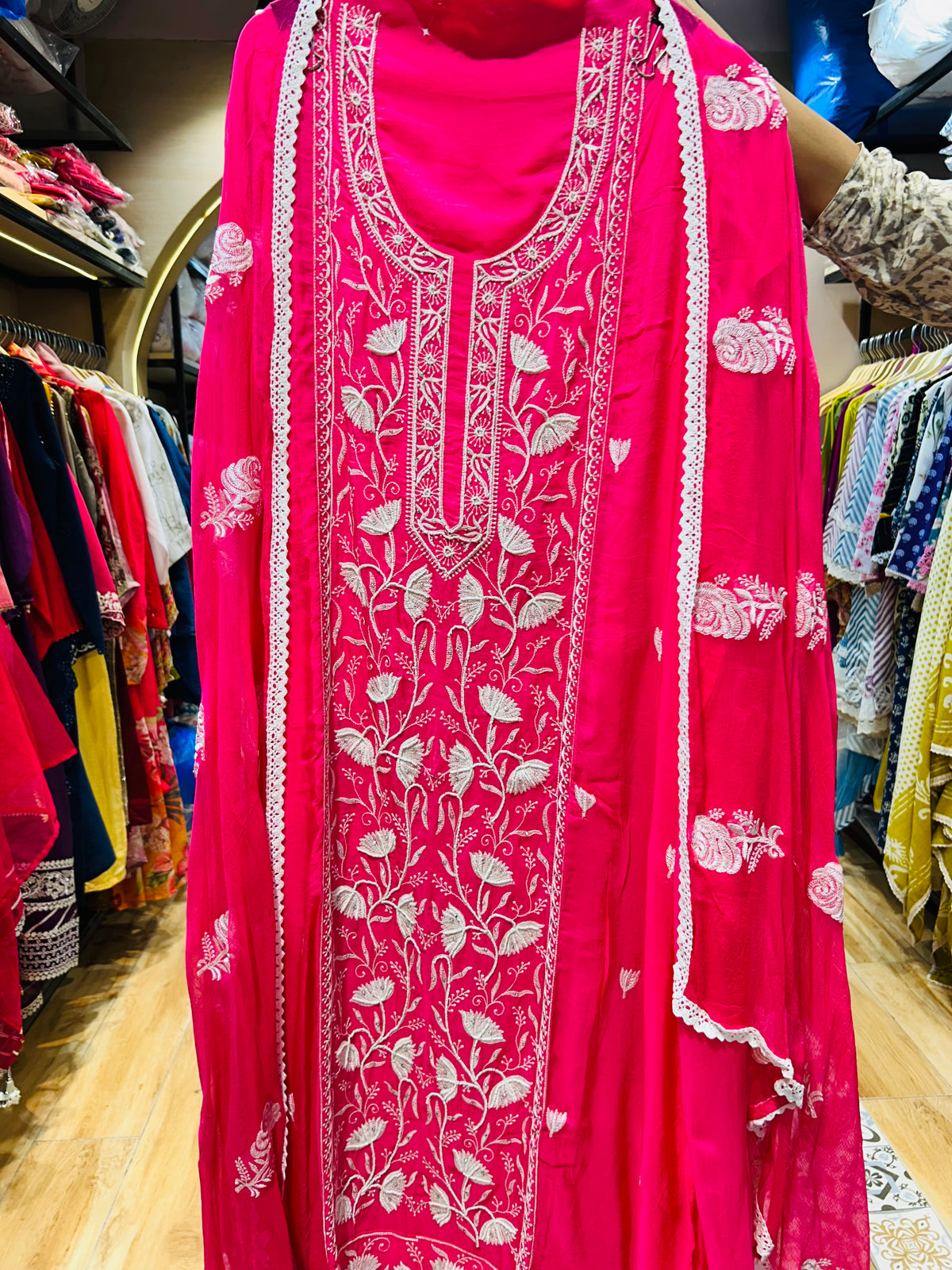 Unstitched party wear suit