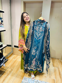 Unstitched party wear suit