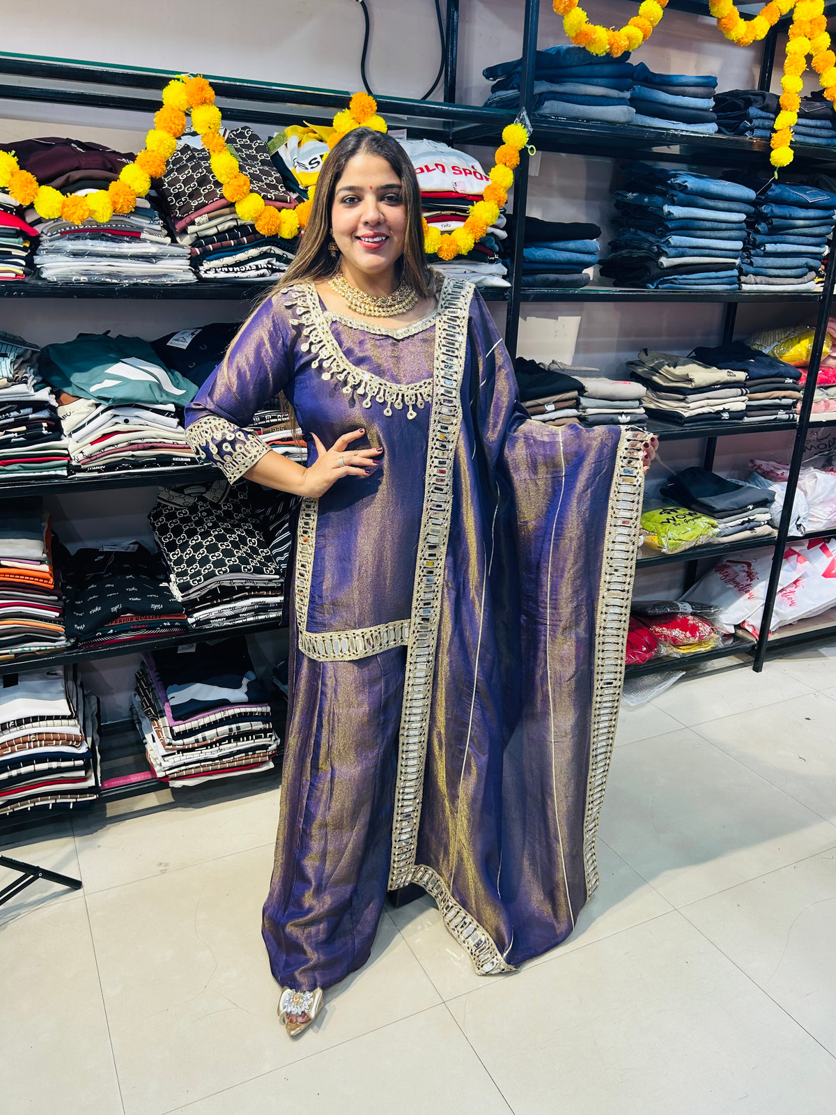 “GEHNA”- BEAUTIFUL PARTY WEAR THREE PIECE SET