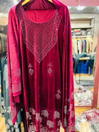 “NANDINI” - VELVET THREE PIECE STITCHED SUIT
