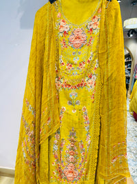 Unstitched party wear suit