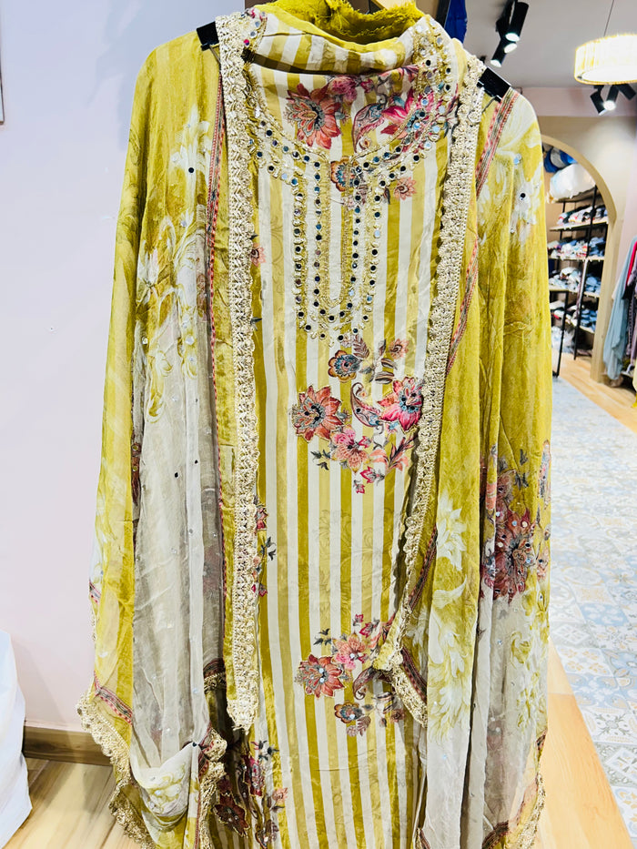 Unstitched party wear suit