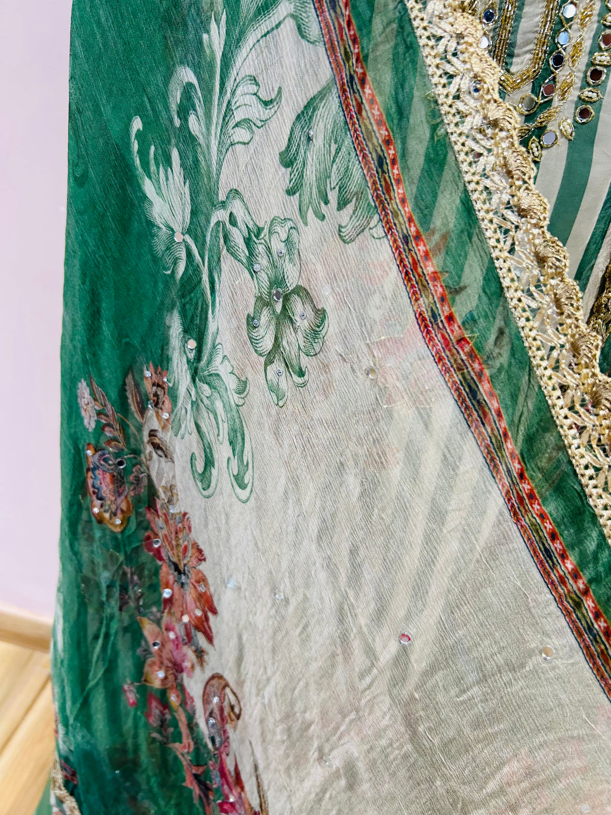 Unstitched party wear suit