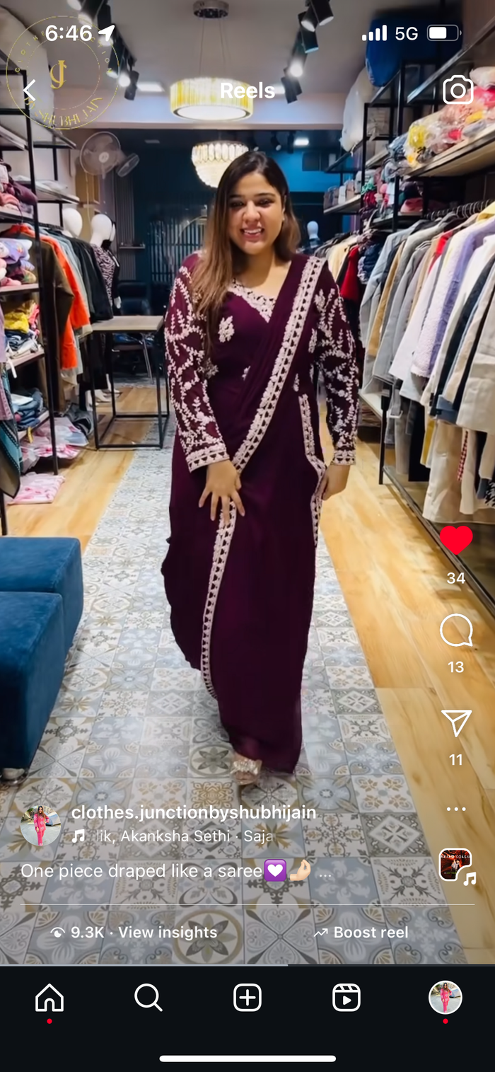 Party wear drape saree look