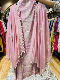 Unstitched party wear suit