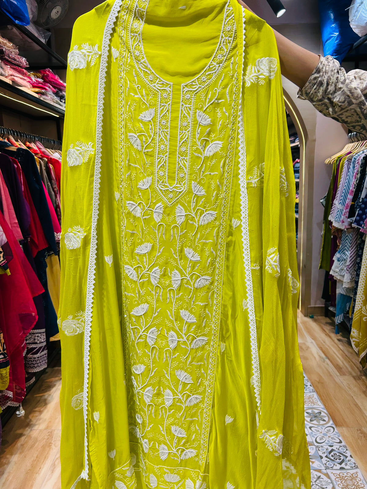 Unstitched party wear suit