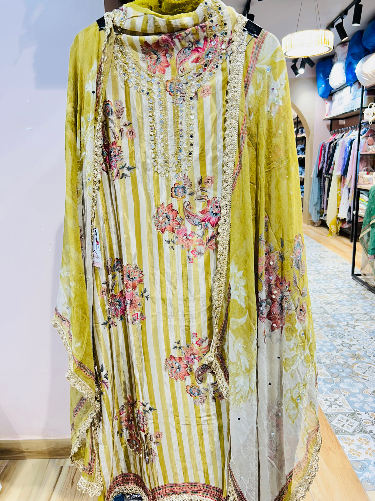 Unstitched party wear suit