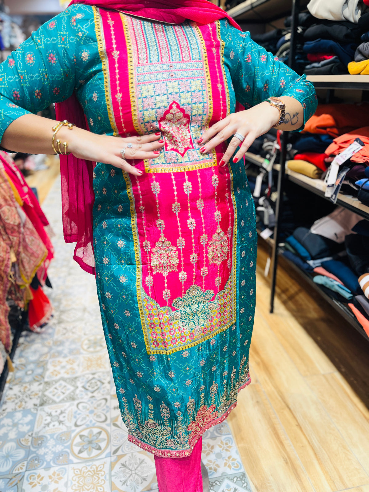 Heavy zari work suit