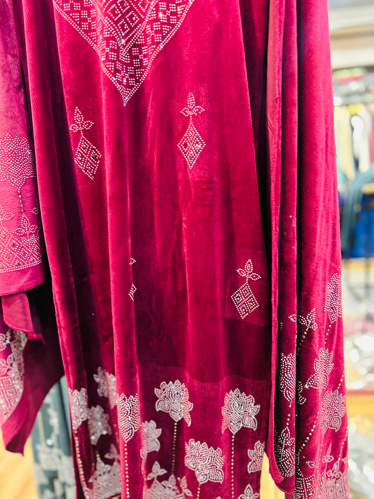 “NANDINI” - VELVET THREE PIECE STITCHED SUIT