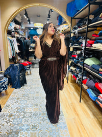 “VERONIKA”- VELVET PARTY WEAR DRAPE DRESS