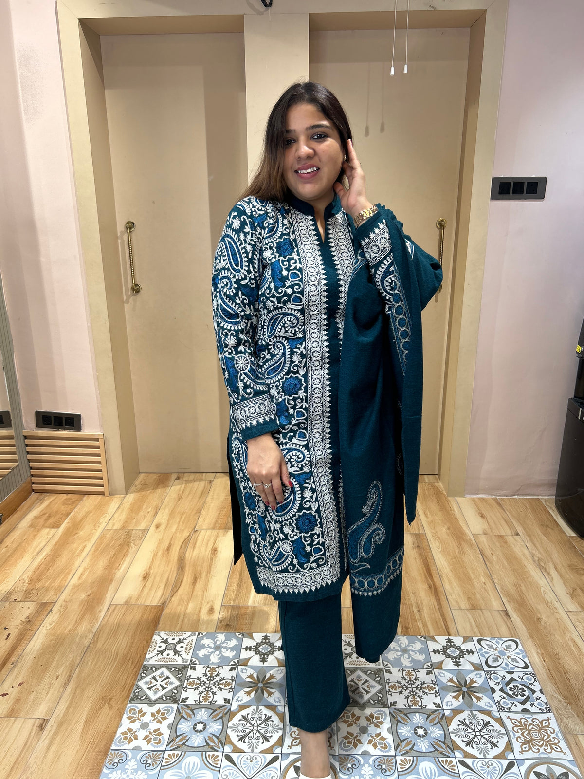 “NAINA” THREE PIECE WOOLEN SUIT