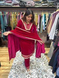 woollen velvet party wear suit