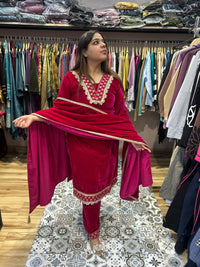 woollen velvet party wear suit