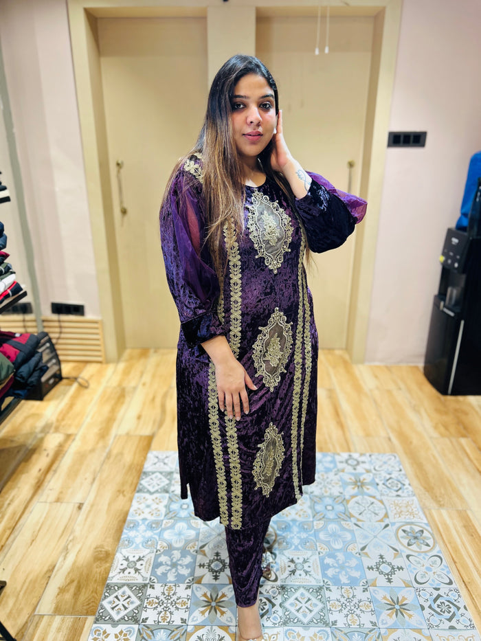 “ZAINUB”- BEAUTIFUL TWO PIECE PAKISTANI VELVET SUIT