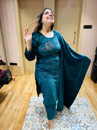 “NEETU”- STITCHED ZEBRA LINE VELVET SUIT