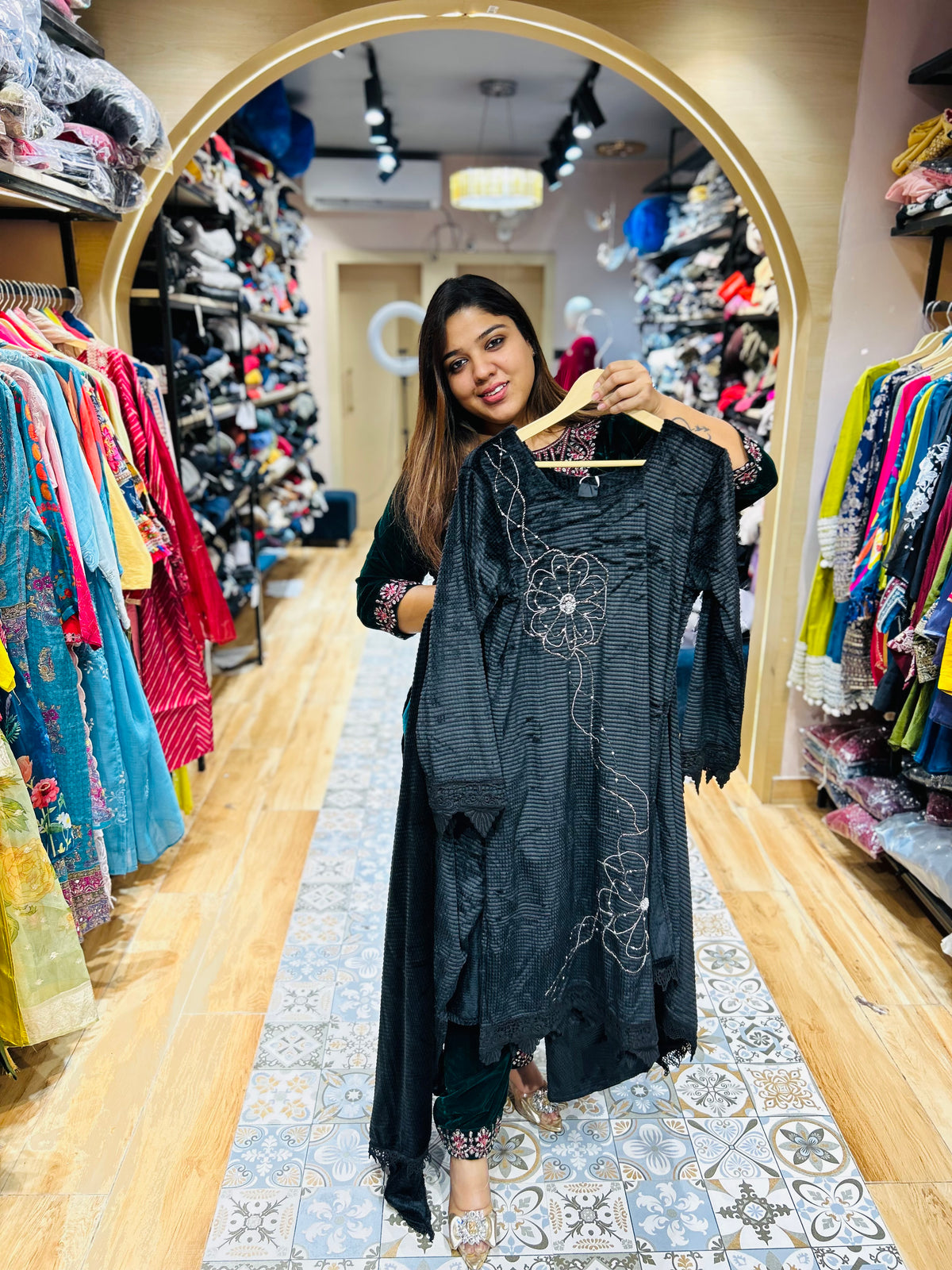 “SAKSHI”-HEAVY PARTY WEAR VELVET SUIT