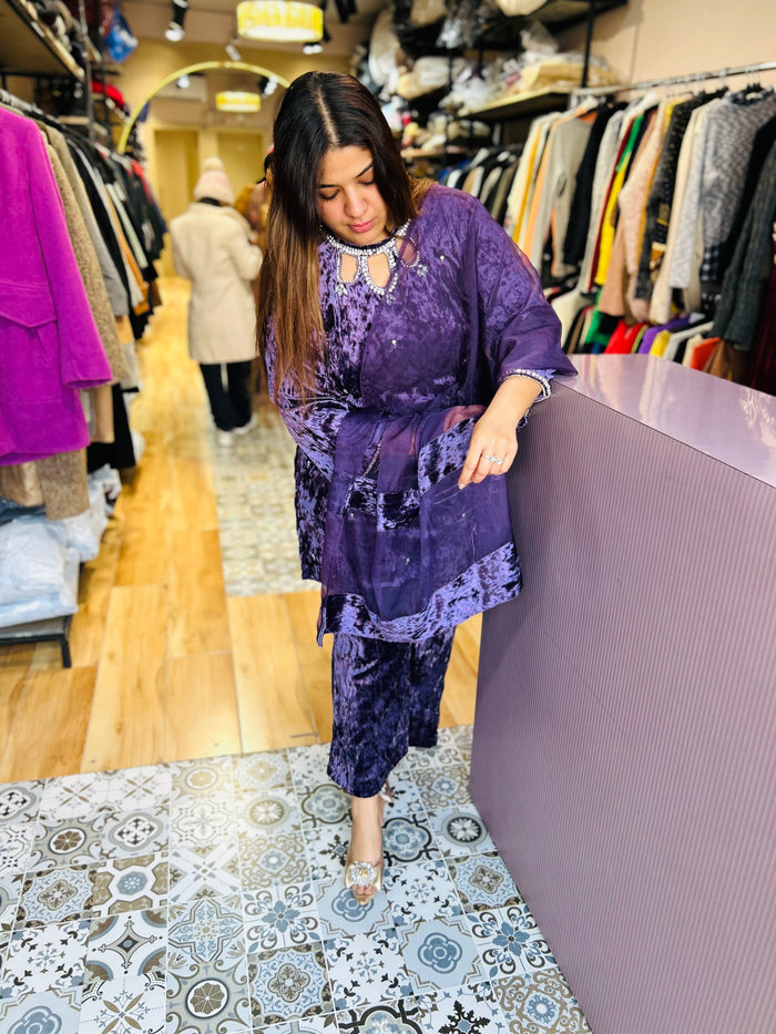 velvet party wear suit