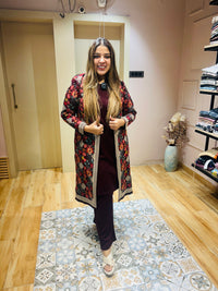 “HEERA” - EMBOIDERED THREE PIECE SHRUG SET