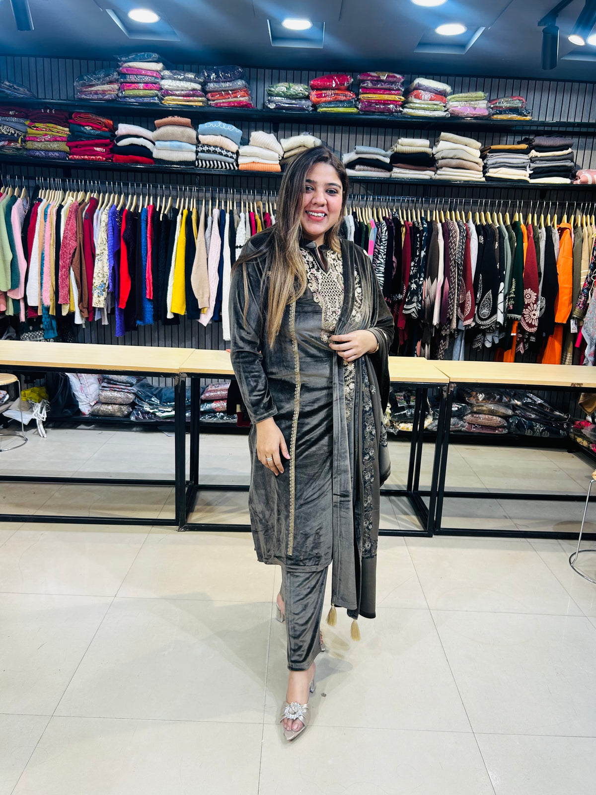 “BRINDA” three piece stitched suit set