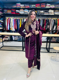 “BRINDA” three piece stitched suit set