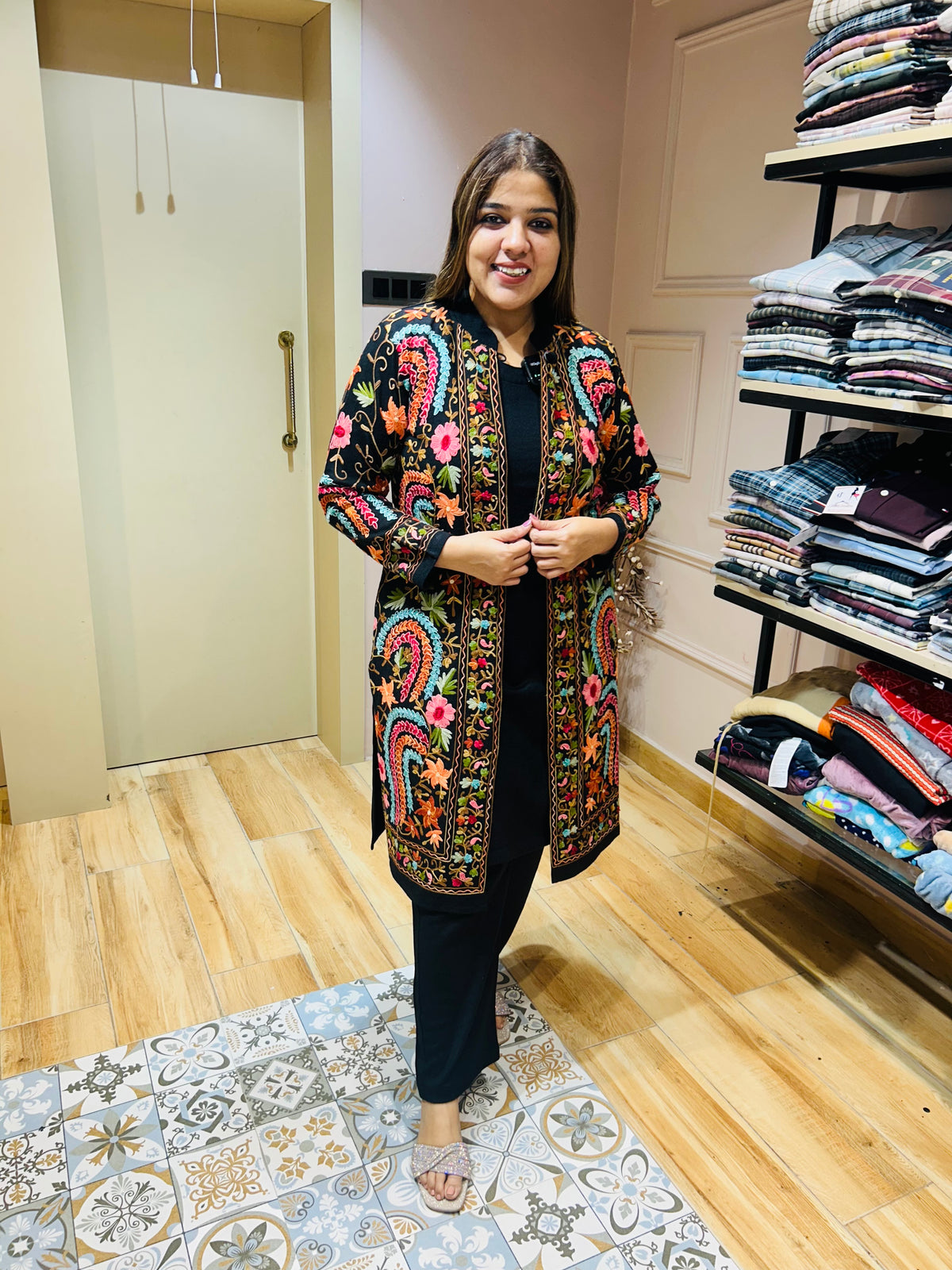 “DIYANA” - THREE PIECE WOOLEN SHRUG SET